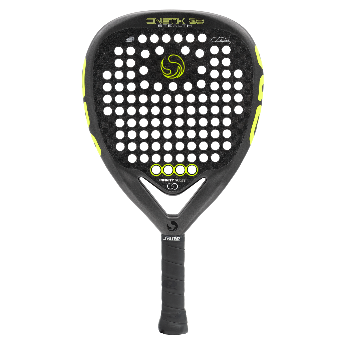 Sane Cinetik 28 Stealth Javi Ruiz padel racket