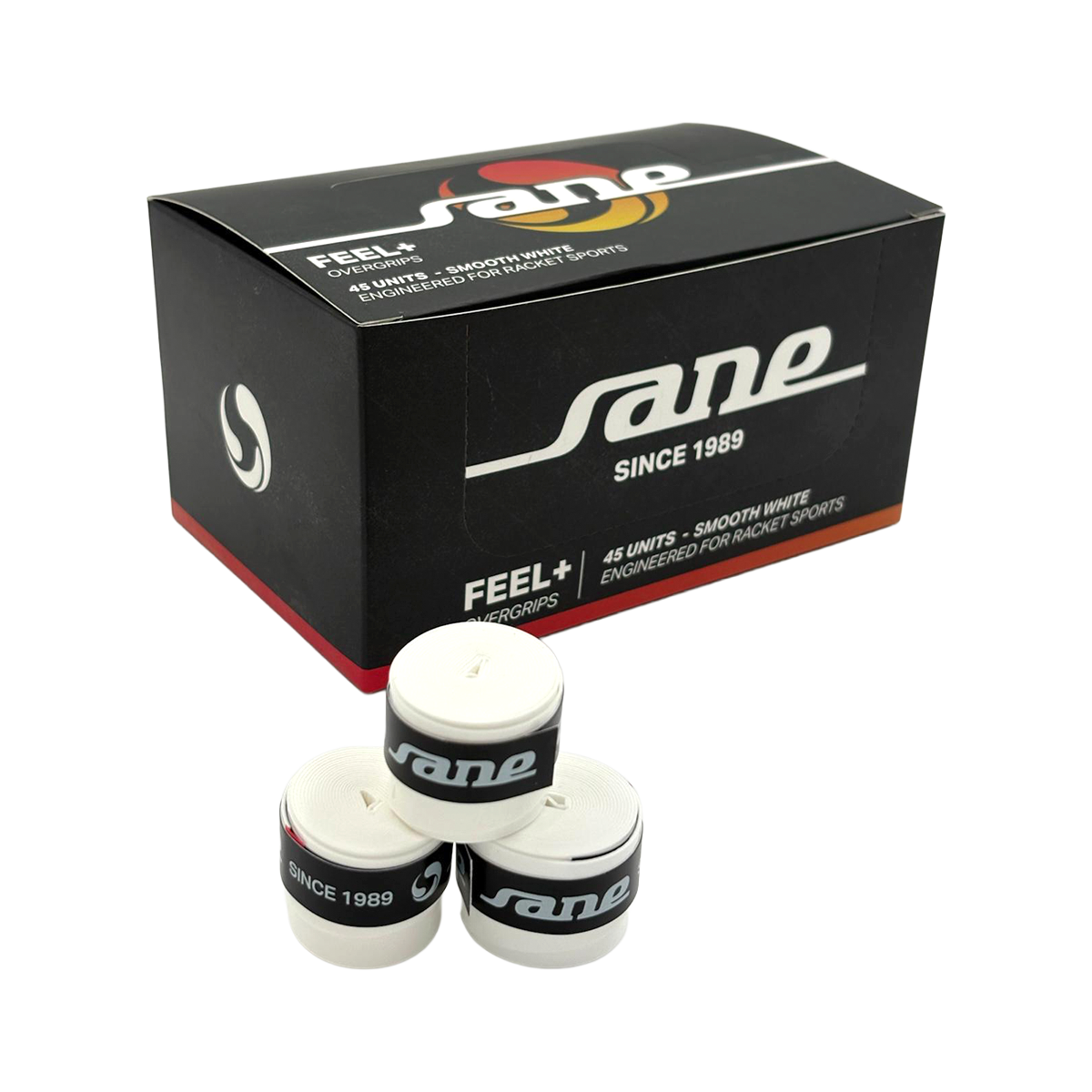 FEEL+ Overgrips White Smooth - x45 uds