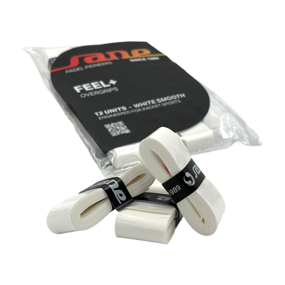 FEEL+ Overgrips White Smooth - x12 uds