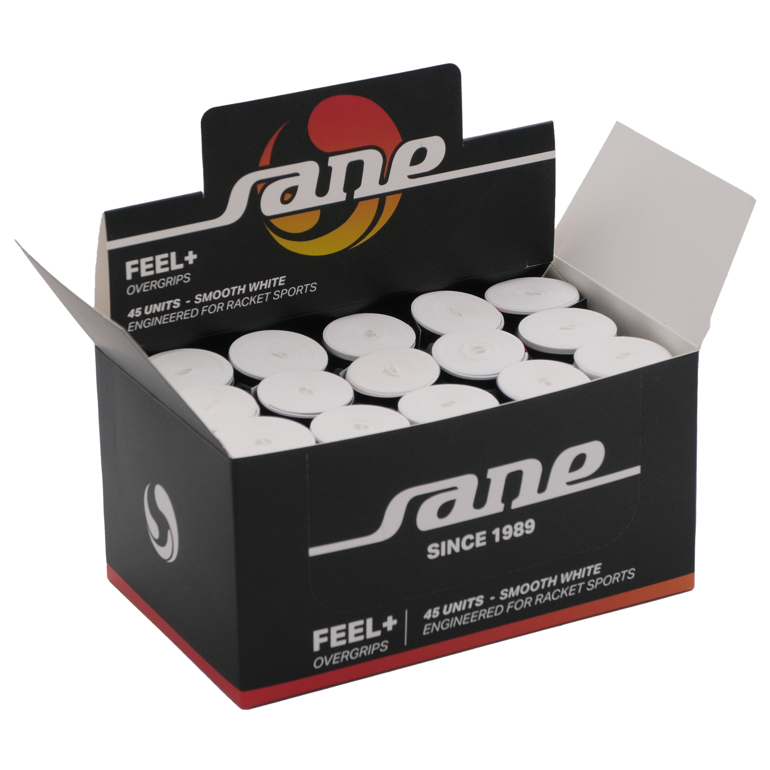 FEEL+ Overgrips White Smooth - x45 uds